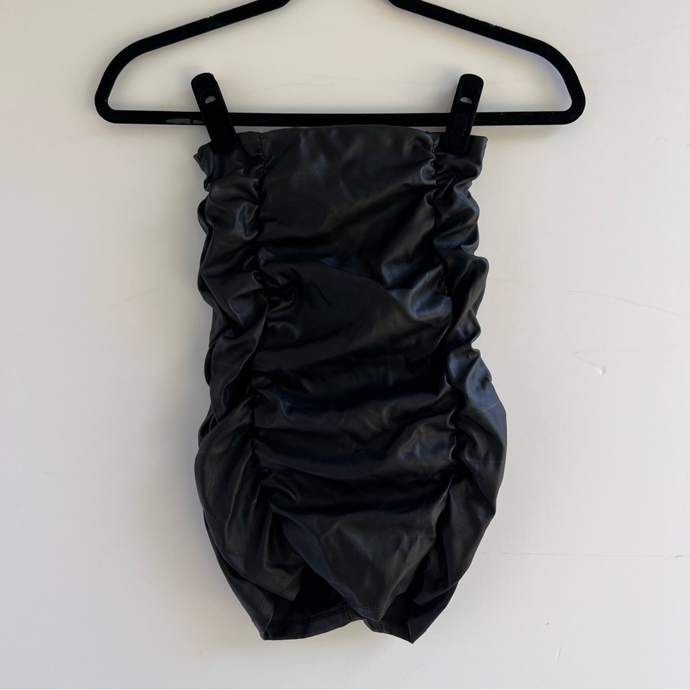 ASOS Black Faux Leather Mini Dress